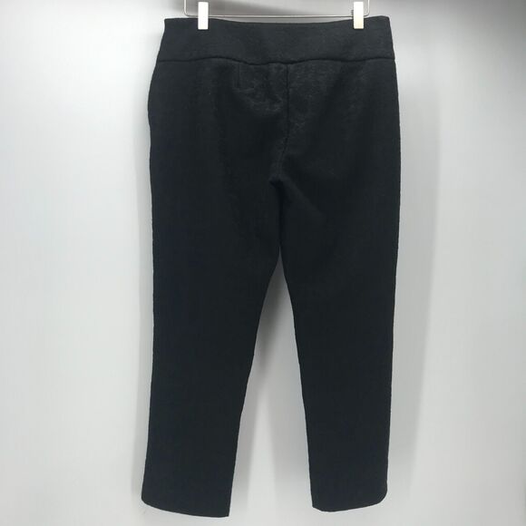 Elle Pants Womens 8 Black Lace Ankle Flat Front Slim Skinny Leg Side Zip Retro - Picture 4 of 11